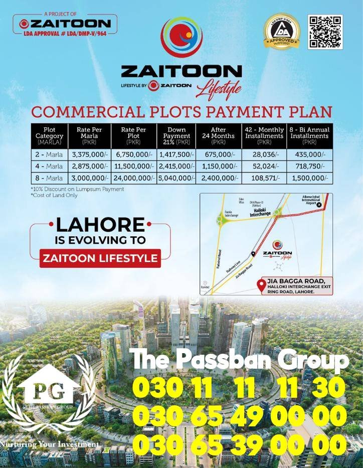 Zaitoon City Lahore Payment Plan