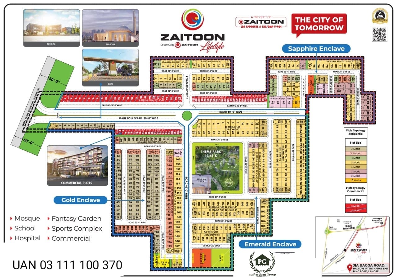 Zaitoon City Lahore Map